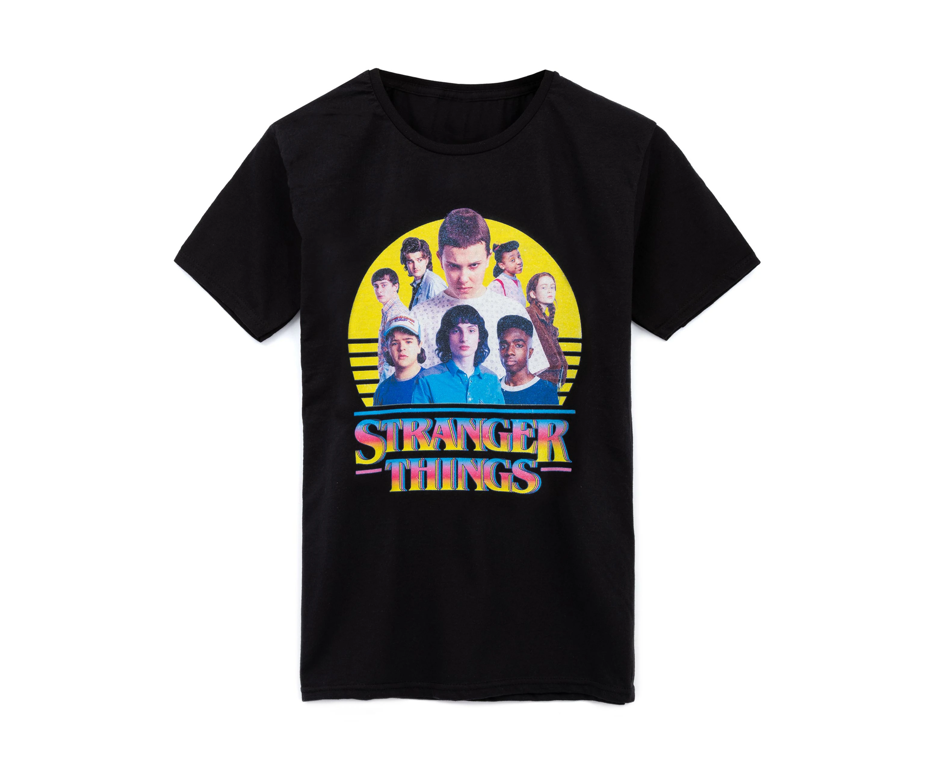 Stranger Things Girls Short Sleeved T-Shirt (Black)