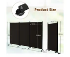 Costway 3 Panels Folding Privacy Screen Tall Room Divider Freestanding Partition Wall Divider w/Rolling Wheels Home & Office Coffee