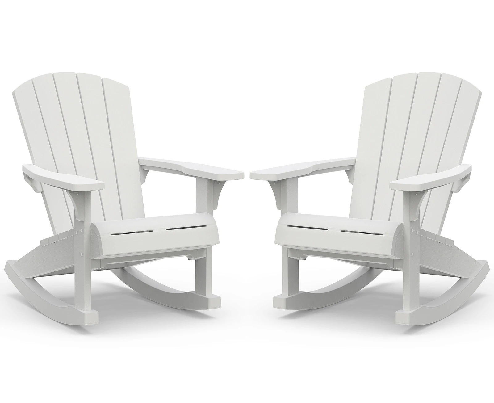 Keter Alpine Rocking Adirondack Chair- White - 2 Pack