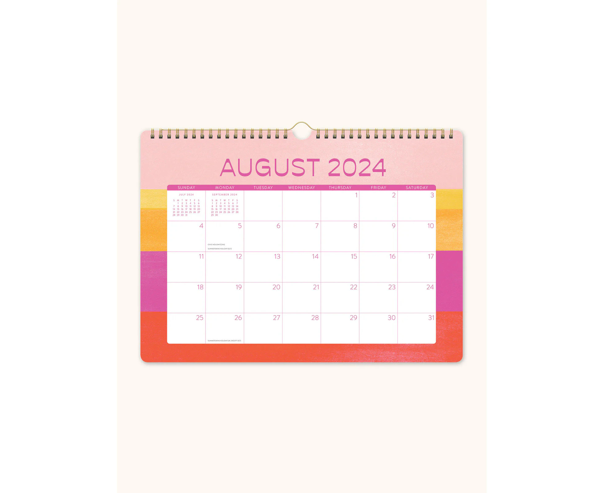 2025 Calendar Color Theory Deluxe Wall Orange Circle Studio 25100