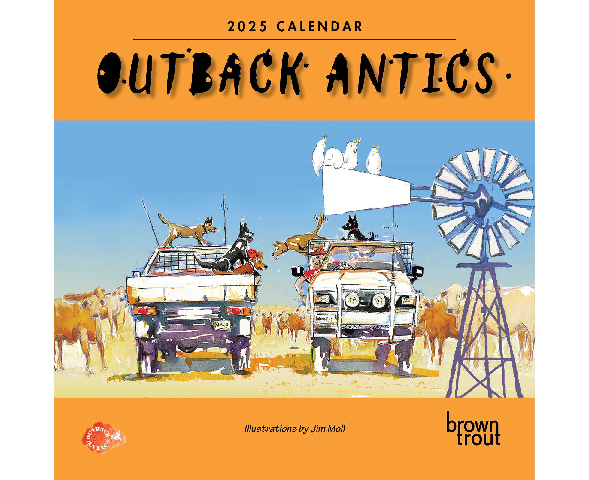 2025 Calendar Outback Antics Square Wall Browntrout A04923