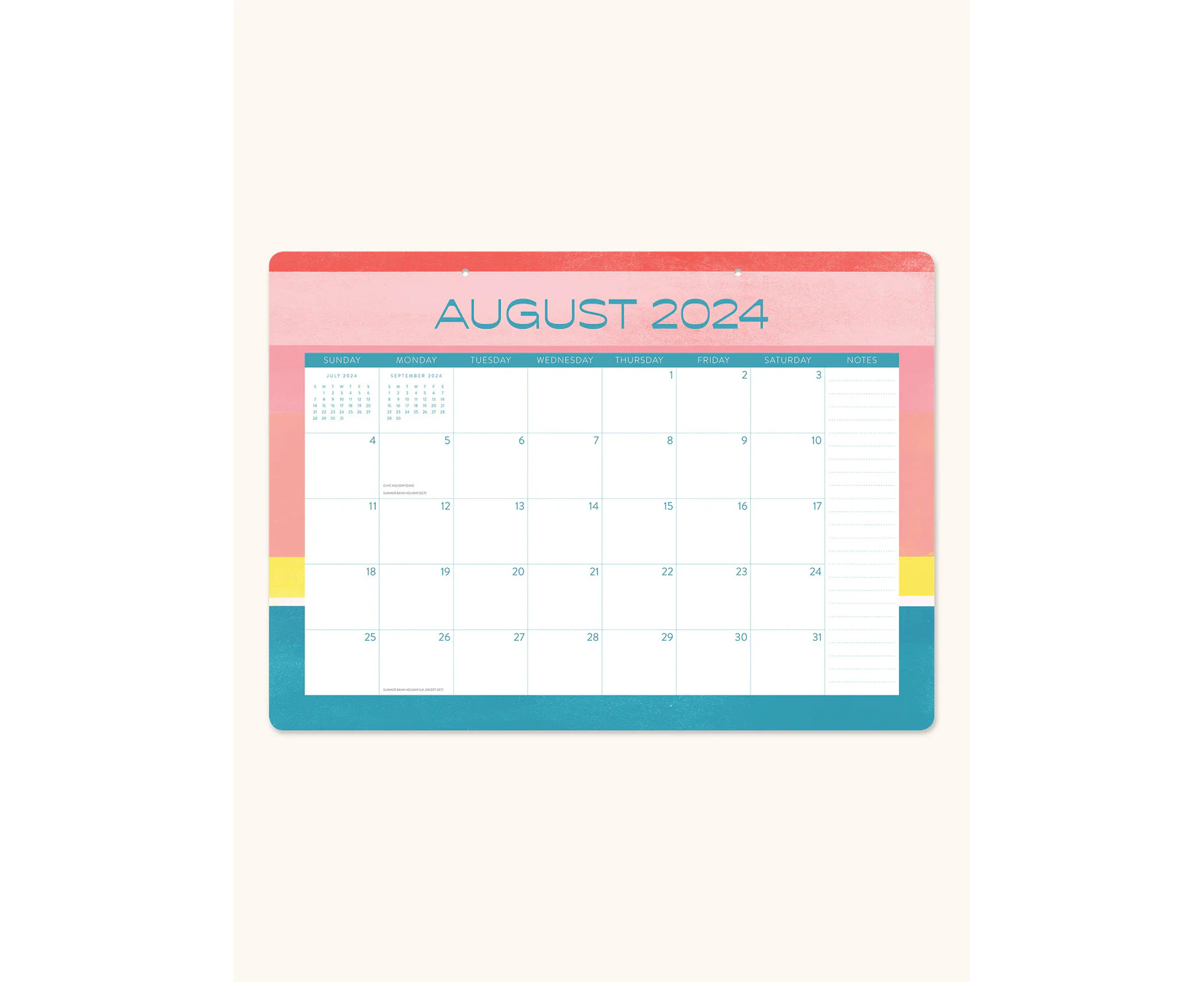 2025 Calendar Color Theory Monthly Desk Pad Orange Circle Studio 25051