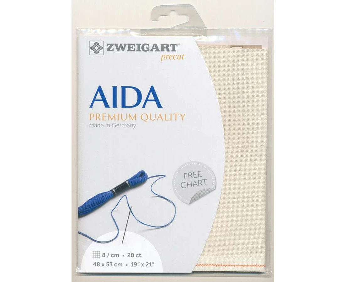 Zweigart Aida Extra Fine 3326, 20Ct/8St 48x53cm Cotton Petit Point Ecru