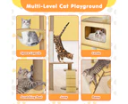 Advwin Cat Tree, 135cm Cat Tower for Indoor Cats, Wood Multi-Level Cat Condo with 6 Scratching Posts, Perch, Cave, Ramp and Hammock