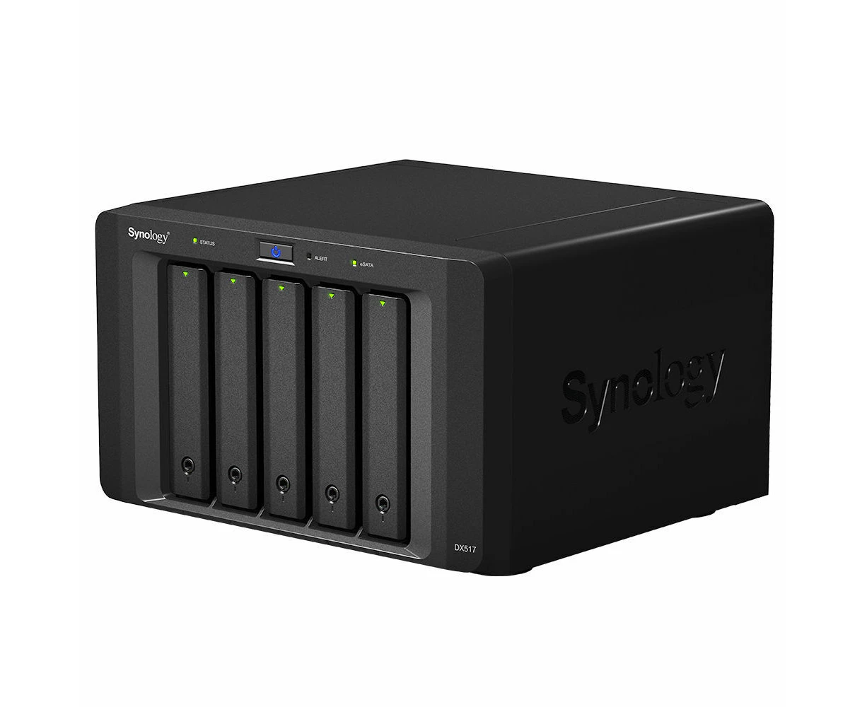 Synology Expansion Unit DX517 5-Bay 3.5 inch Diskless NAS for Scalable Compatible Models (SMB) DS1517 and DS1817. 3 year Warranty