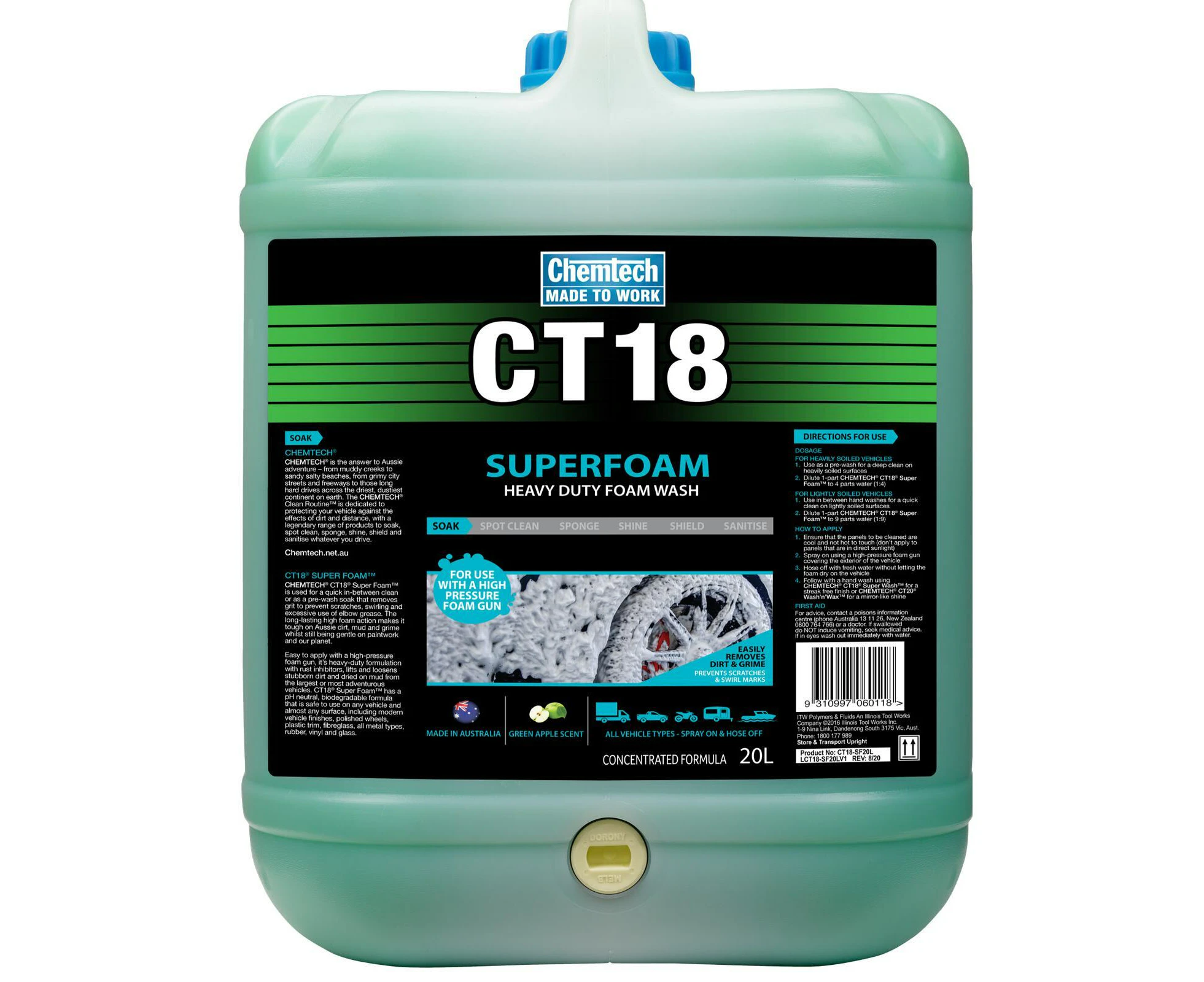 Chemtech 20L CT18 Superfoam Car Wash | CT18-SF20L