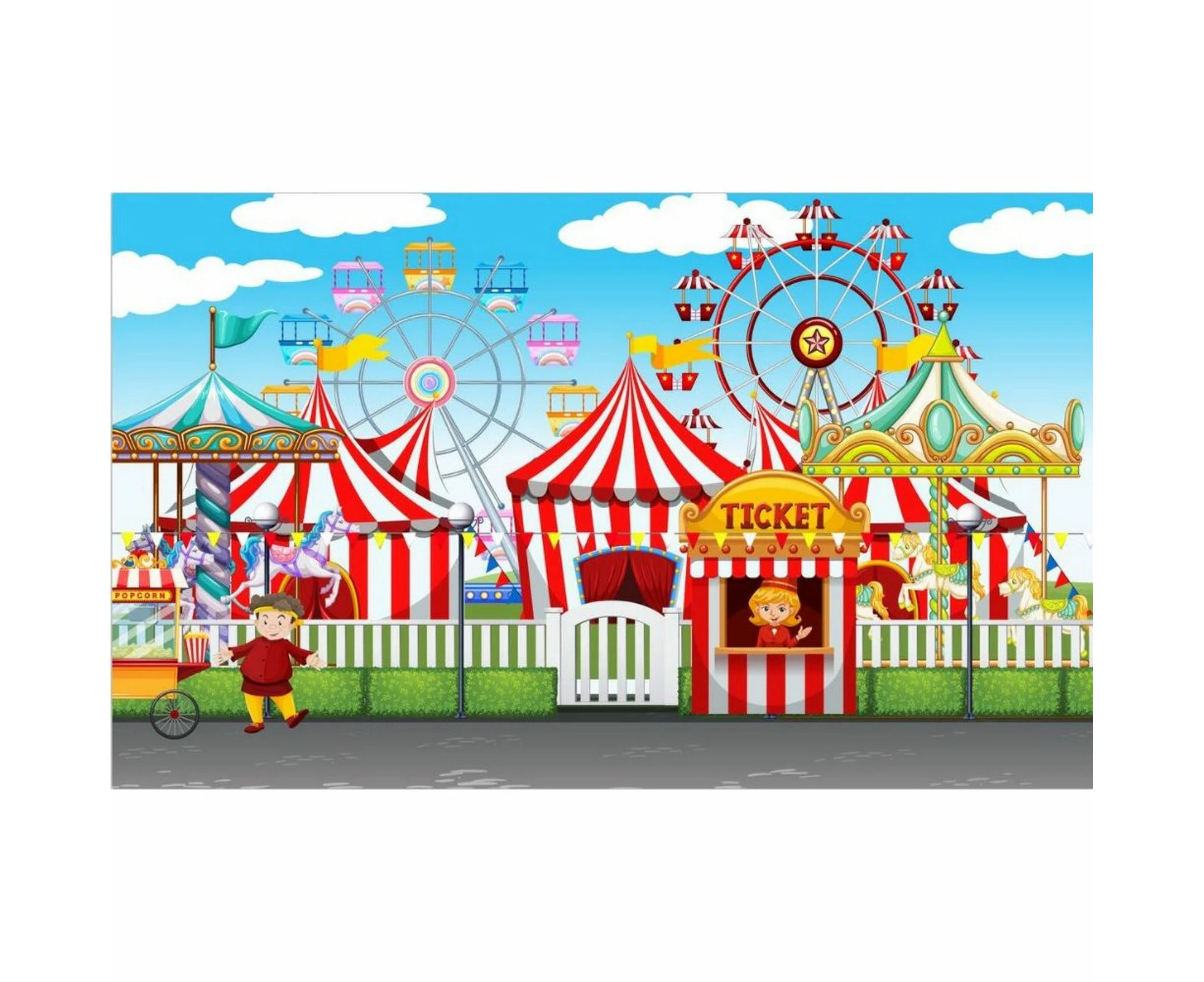 Circus Carnival Large Fabric Backdrop