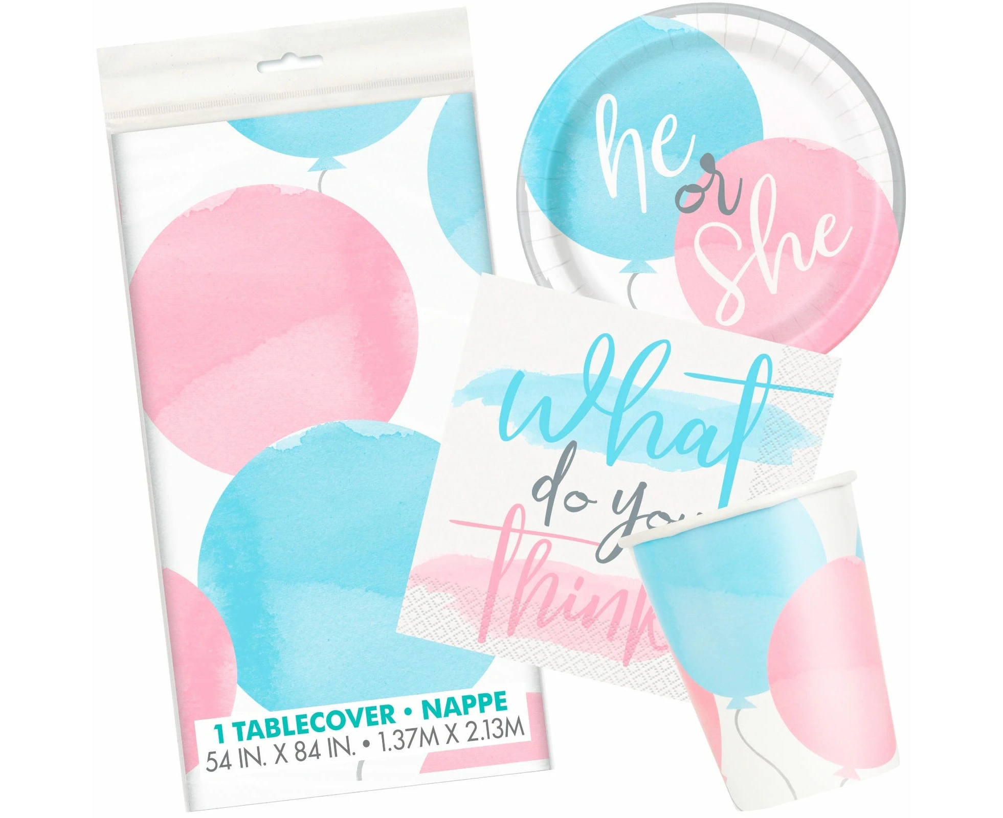 Gender Reveal Party Starter Set (For 8 Guests)