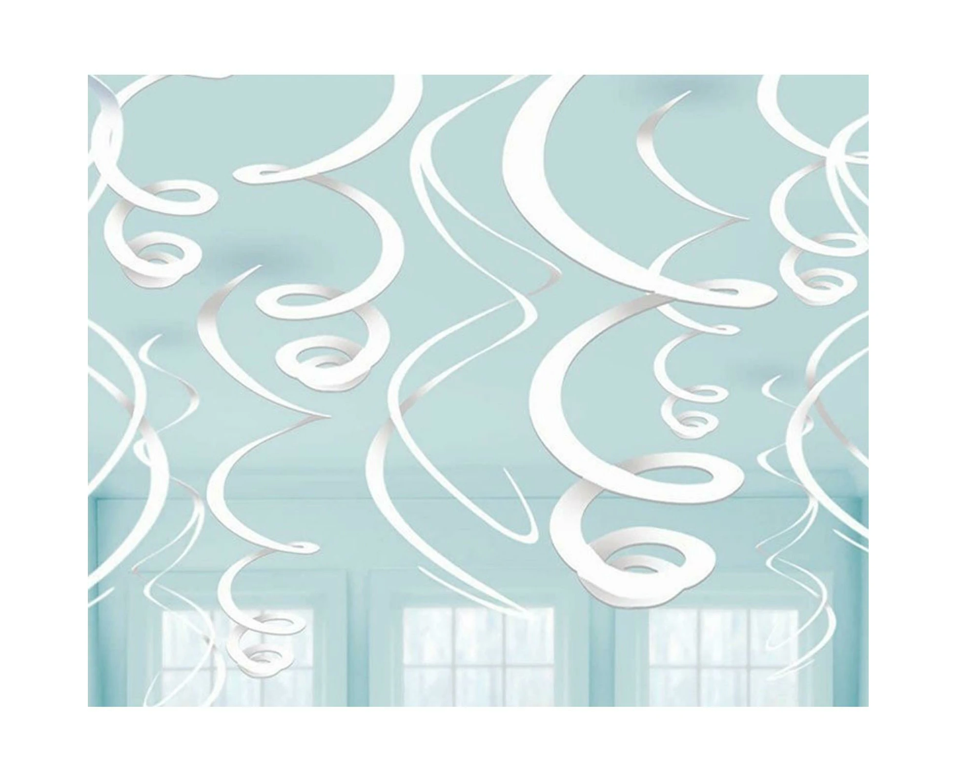 White Swirl Decorations (Pack of 12)