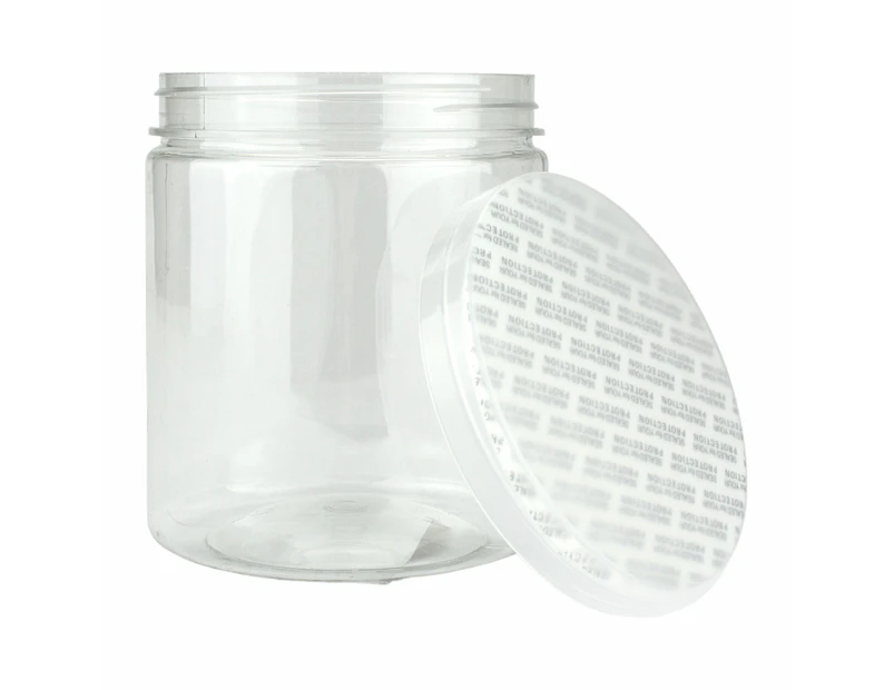 Clear Plastic Round Screw Top Jar 470ml