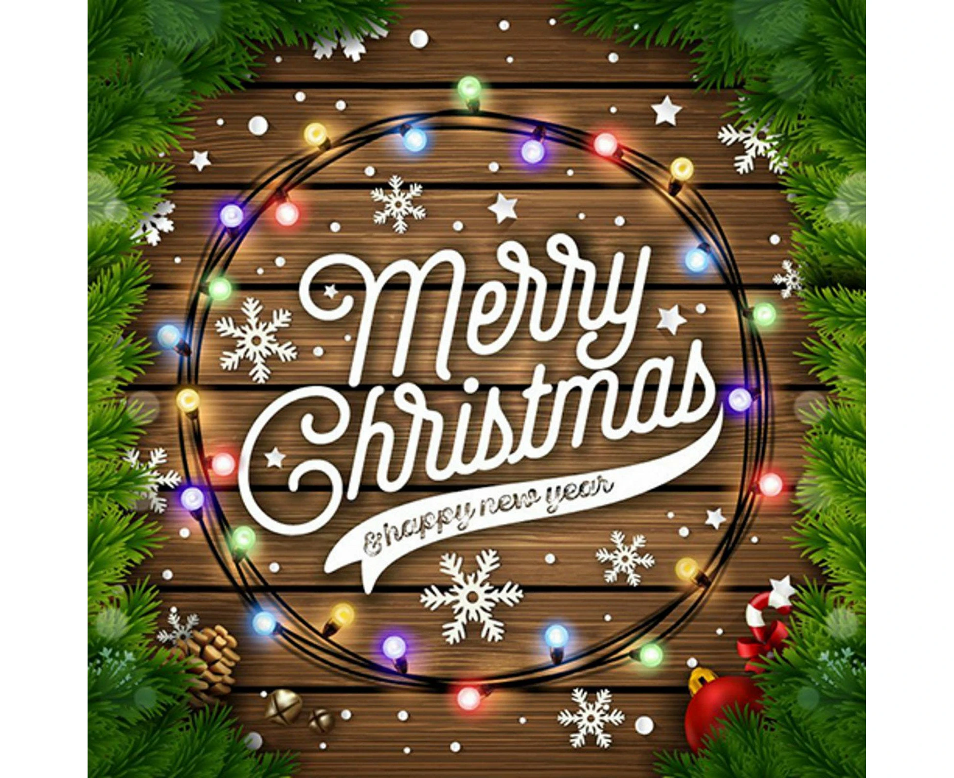 Merry Christmas Large Fabric Wall Backdrop