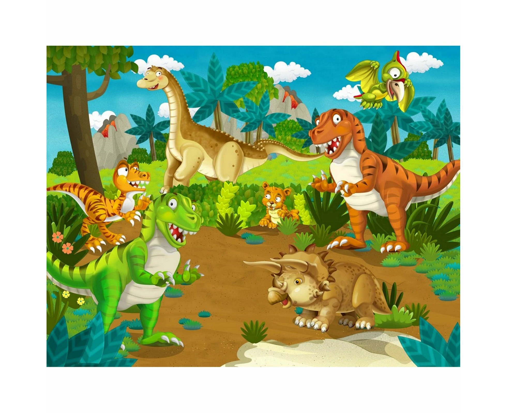 Cartoon Dinosaurs Large Fabric Backdrop