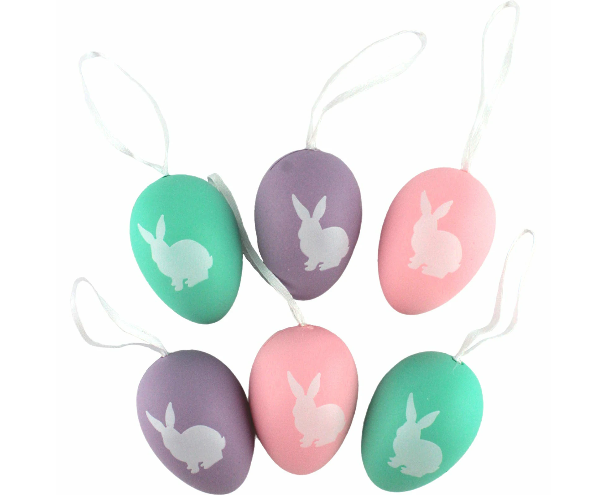 Easter Rabbit Hanging Egg Decorations (Pack of 6)