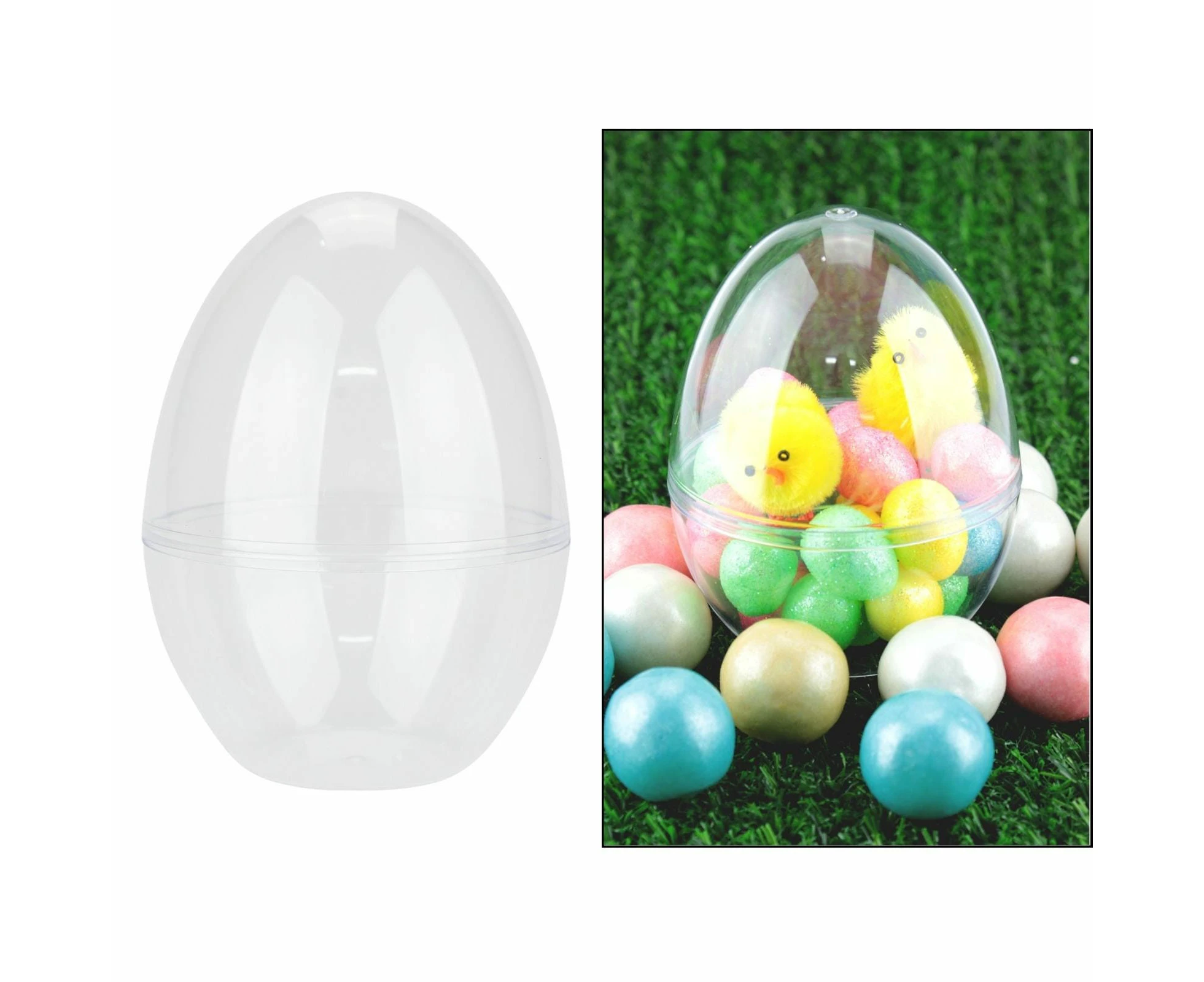 Clear Plastic Fillable Egg 9cm