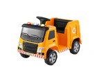 Rigo Kids Ride On Car Garbage Truck Police Light 12V Electric Toys Cars Yellow