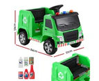 Rigo Kids Ride On Car Garbage Truck Police Light 12V Electric Toys Cars Green