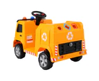 Rigo Kids Ride On Car Garbage Truck Police Light 12V Electric Toys Cars Yellow