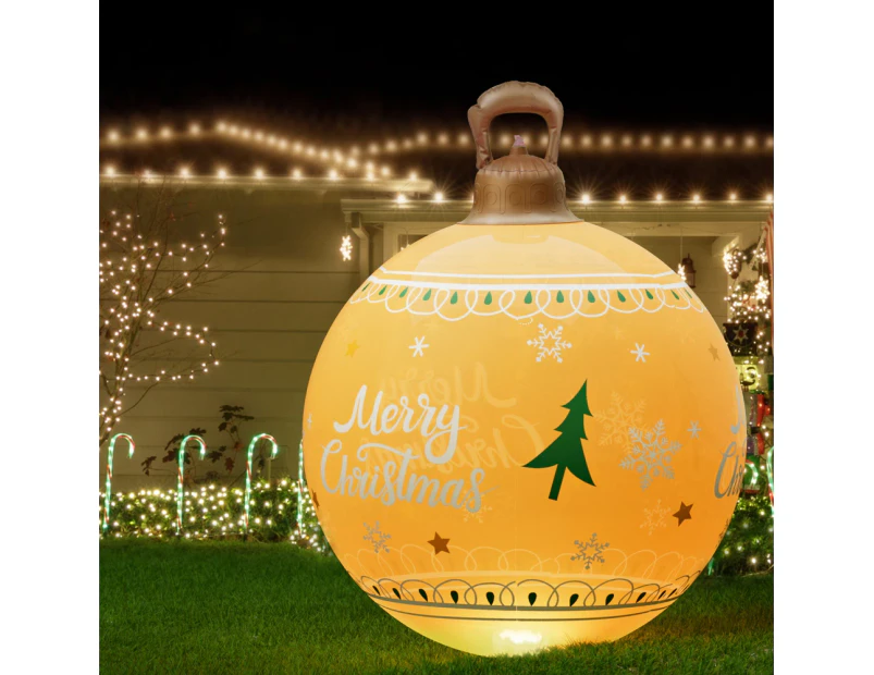 Jingle Jollys Christmas Inflatable Ball Led  60cm Decoration Giant Bauble Gold