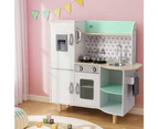 Keezi Kids Wooden Pretend Kitchen Play Sets Cooking Toys Oven Fridge 85CM Green