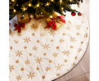 Jingle Jollys Christmas Tree Skirt 120cm Snowflake Ornaments Xmas Decorations