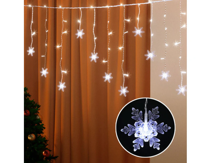 Jingle Jollys 6M Christmas Icicle Lights String Light 160 LED Solar Powered Cold