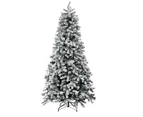 Jingle Jollys Christmas Tree 1.8m Snow Flocked LED Xmas Decoration 8 Light Modes