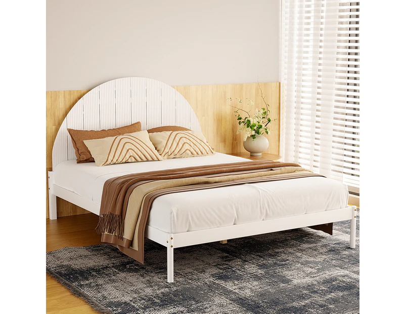 Artiss Bed Frame Queen Size Wooden White DALY