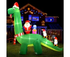 Jingle Jollys Christmas Inflatable Santa Dinosaur 3.8M Illuminated Decorations