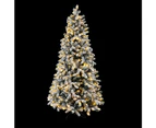 Jingle Jollys Christmas Tree 2.1m Snow Flocked LED Xmas Decoration 8 Light Modes