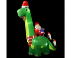 Jingle Jollys Christmas Inflatable Santa Dinosaur 3.8M Illuminated Decorations