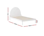 Artiss Bed Frame King Single Size Wooden White DALY