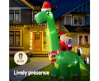 Jingle Jollys Christmas Inflatable Santa Dinosaur 3.8M Illuminated Decorations