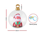 Jingle Jollys Christmas Inflatable Ball 60cm Santa Decoration Giant Bauble Clear