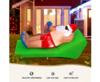 Jingle Jollys Christmas Inflatable Santa Bench 1.8M LED Illuminated Decorations