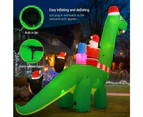 Jingle Jollys Christmas Inflatable Santa Dinosaur 3.8M Illuminated Decorations