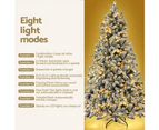 Jingle Jollys Christmas Tree 2.1m Snow Flocked LED Xmas Decoration 8 Light Modes