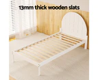 Artiss Bed Frame Single Size Wooden White DALY