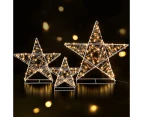 Jingle Jollys Christmas Lights 900 LED Fairy Light 3pcs Star Decorations Set