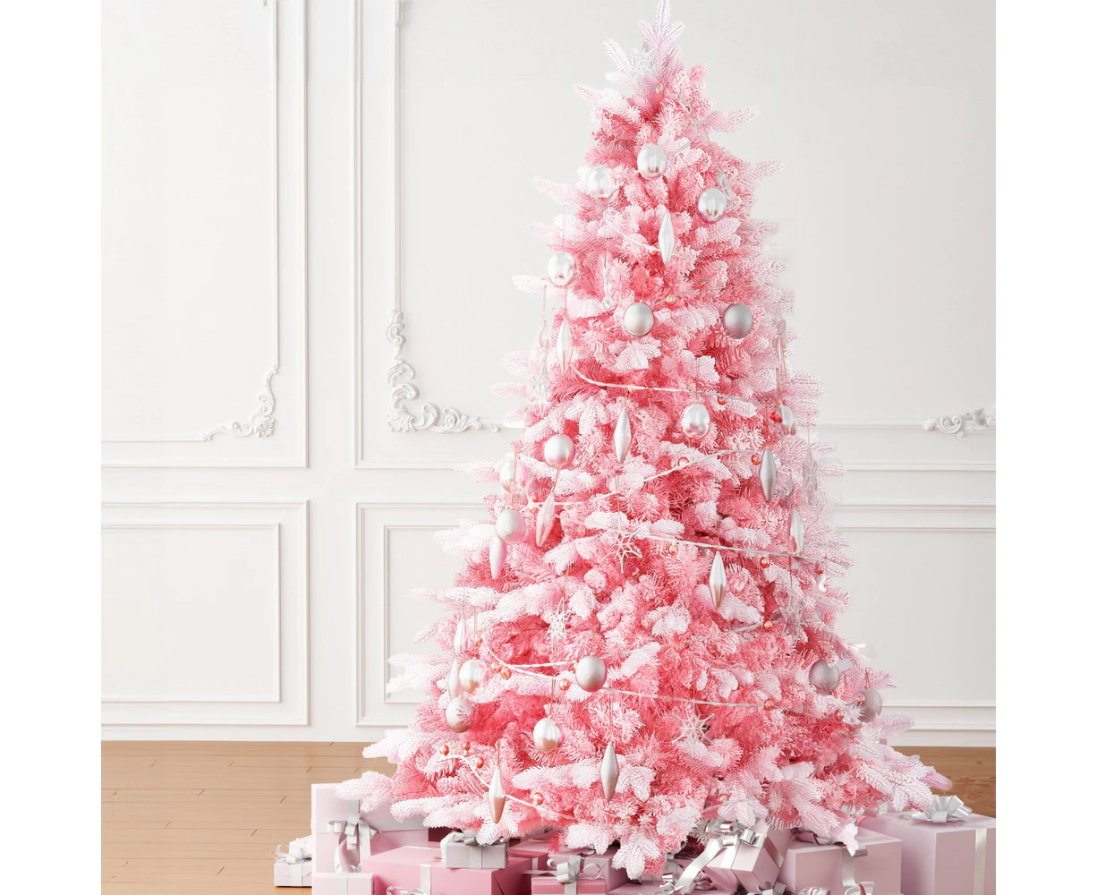 Jingle Jollys Christmas Tree 1.8m Pink Xmas Tree Snowy Party Decor 810 Tips