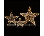 Jingle Jollys Christmas Lights 900 LED Fairy Light 3pcs Star Decorations Set