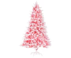 Jingle Jollys Christmas Tree 1.8m Pink Xmas Tree Snowy Party Decor 810 Tips