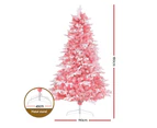 Jingle Jollys Christmas Tree 1.8m Pink Xmas Tree Snowy Party Decor 810 Tips