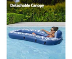 Bestway Inflatable Floating Float Lounger with Sunshade Canopy 1.98Mx1.12M Blue