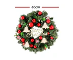 Jingle Jollys Christmas Wreath 40CM Xmas Garland Baubles Ornaments Party Decor