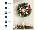 Jingle Jollys Christmas Wreath 40CM Xmas Garland Baubles Ornaments Party Decor