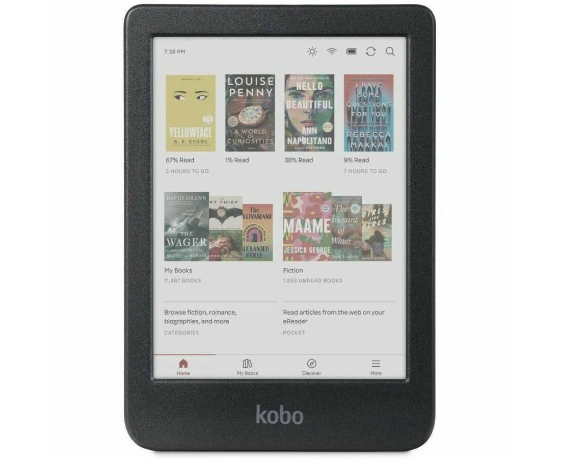 Kobo Clara Colour Digital Text Reader - Black - 12000 Book(s) - 16 GB Flash - 6" Display - Touchscreen - 1448 x 1072 - Wireless LAN - Bluetooth