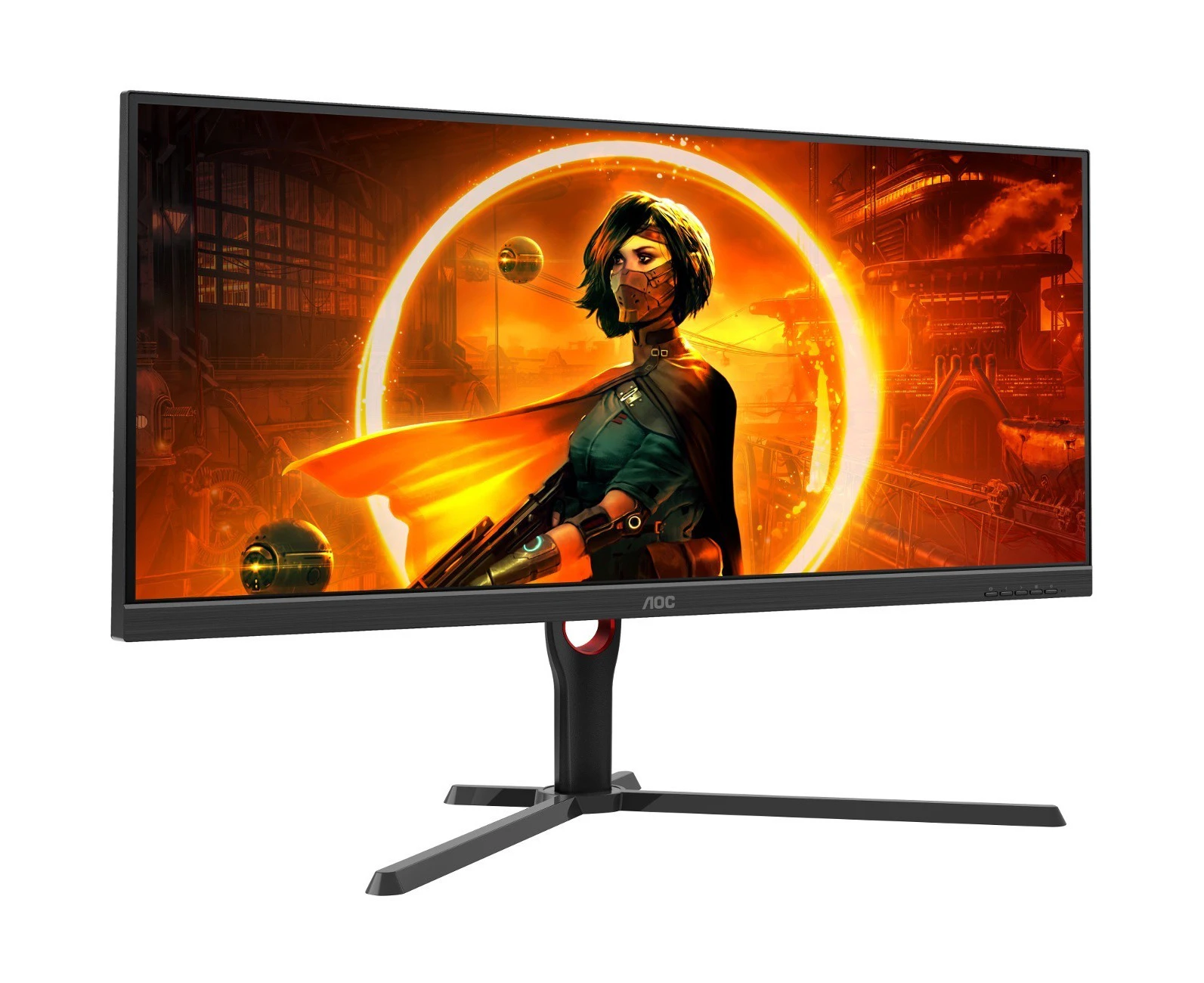 AOC AGON U34G3XM 34" Class UW-QHD Gaming LCD Monitor - 21:9 - Black, Red - 34" Viewable - Vertical Alignment (VA) - WLED Backlight - 3440 x 1440 - -