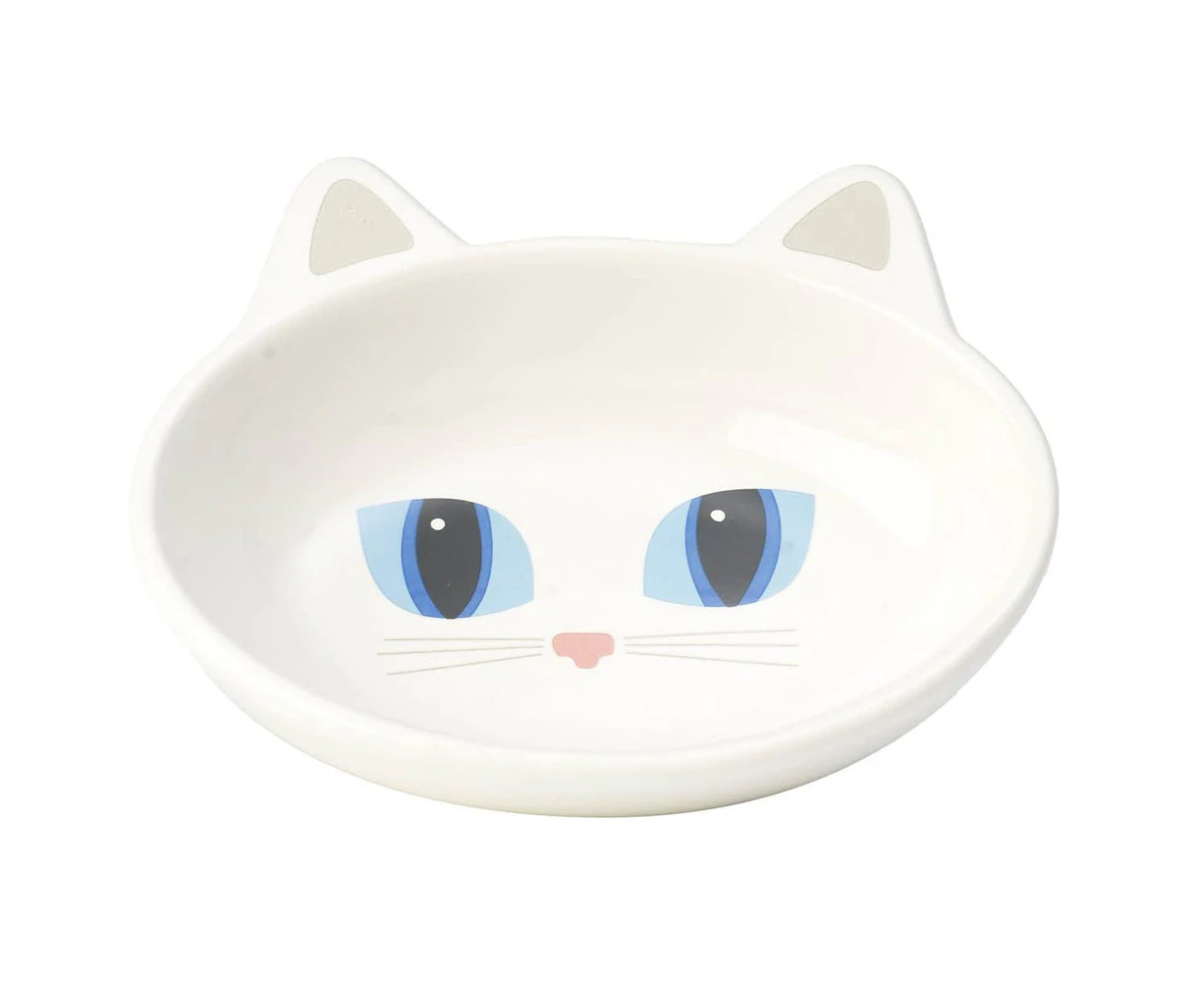 Petrageous Frisky Kitty Ceramic Cat Bowl Oval White 13cm