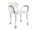 Altus Bathroom Shower Chair with Back Rest and Arm Aluminium Adjustable