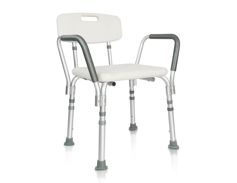 Altus Bathroom Shower Chair with Back Rest and Arm Aluminium Adjustable